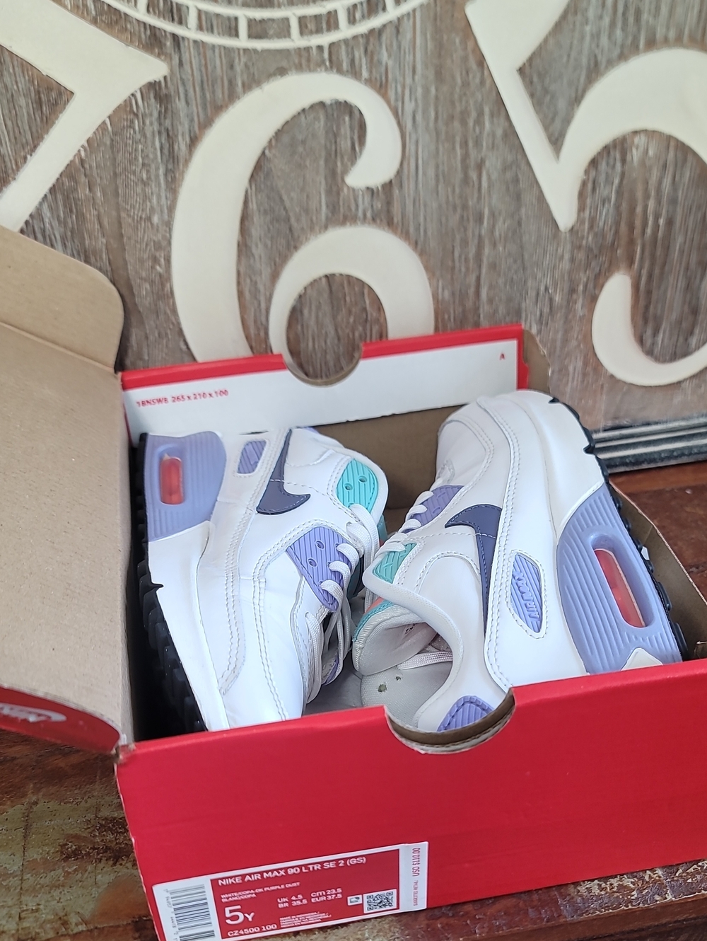🔥 Nike Air Max 90 (Special Edition) 'White Dark Purple Dust' Wmns 6.5 Good Cond - Picture 16 of 16